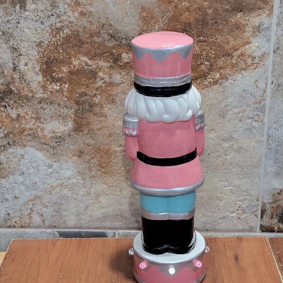 Lights Up Pink Nutcracker 12 Inch Tall Christmas Decor - Picture 13 of 13